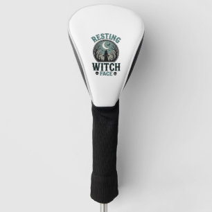 Resting Witch Face Vintage Halloween Design_1 Golf Head Cover