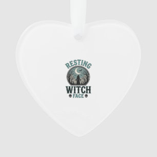 Resting Witch Face Vintage Halloween Design_1 Ornament