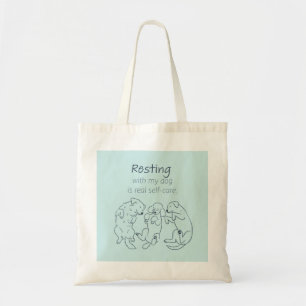 Resting with my dog - Dog Mum cotton tote bag