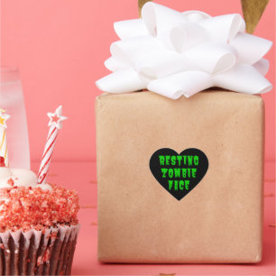 Resting Zombie Face - Funny Halloween 2022      Heart Sticker