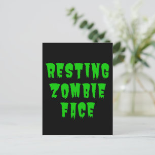 Resting Zombie Face - Funny Halloween 2022      Postcard