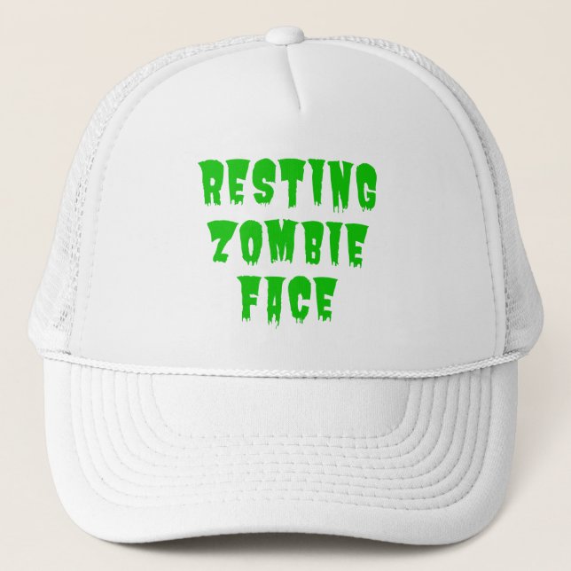 Resting Zombie Face - Funny Halloween 2022   Trucker Hat (Front)