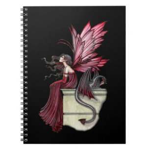 Restless Ruby Fairy and Dragon Notebook