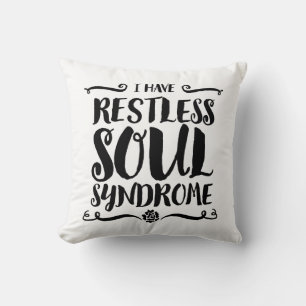 Restless Soul Syndrome Typography Hippie Cushion