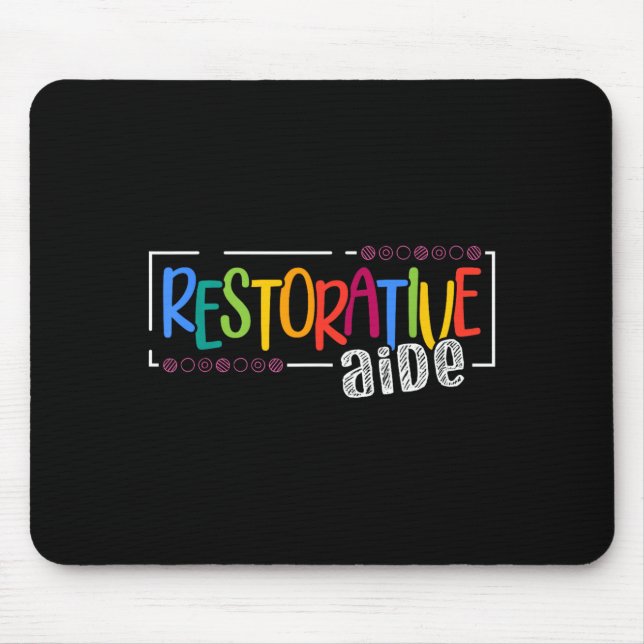 Restorative Aide Designs Unisex-Adults Black Short Mouse Pad (Front)