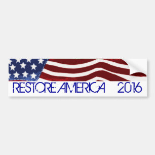 RESTORE AMERICA 2016 Old Glory Bumper Sticke4 Bumper Sticker