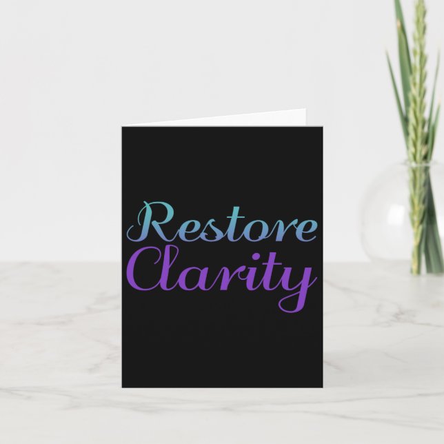 Restore Clarity Suicide Prevention Depression Awar Card (Front)