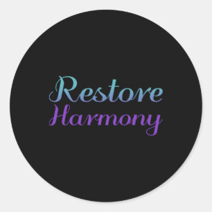 Restore Harmony Suicide Prevention Depression Awar Classic Round Sticker