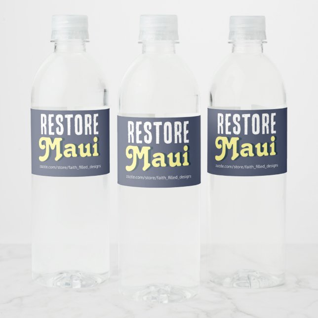 Restore Maui Water Bottle Label (Bottles)