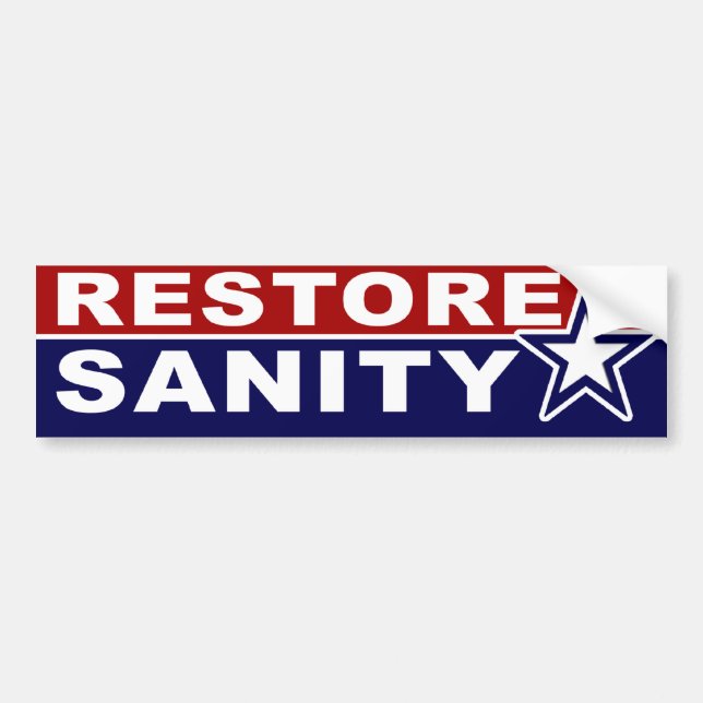 Restore Sanity Bumper Sticker (Front)