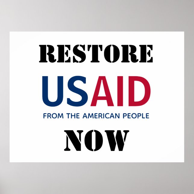 Restore USAID Now Poster (Front)