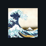 Restored Great Wave off Kanagawa by Hokusai Canvas Print<br><div class="desc">The Great Wave off Kanagawa (神奈川沖浪裏 Kanagawa-oki nami ura?, "Under a wave off Kanagawa"), also known as The Great Wave or simply The Wave, is a woodblock print by the Japanese ukiyo-e artist Hokusai. It was published sometime between 1829 and 1833[1] in the late Edo period as the first print...</div>