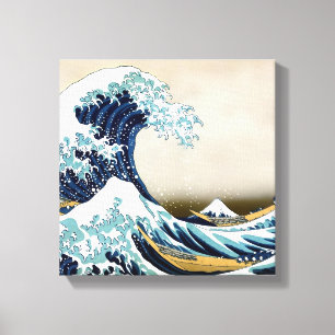 Restored Great Wave off Kanagawa by Hokusai Canvas Print