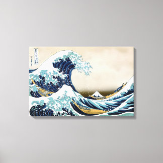 Restored Great Wave off Kanagawa by Hokusai Canvas Print