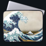 Restored Great Wave off Kanagawa by Hokusai Laptop Sleeve<br><div class="desc">The Great Wave off Kanagawa (神奈川沖浪裏 Kanagawa-oki nami ura?, "Under a wave off Kanagawa"), also known as The Great Wave or simply The Wave, is a woodblock print by the Japanese ukiyo-e artist Hokusai. It was published sometime between 1829 and 1833[1] in the late Edo period as the first print...</div>