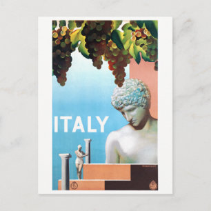 Restored Italy Vintage Travel Poster Postcard