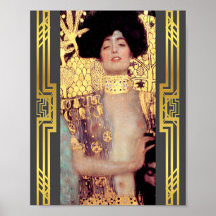 Restored Klimt Judith Holofernes Art Nouveau Deco Poster