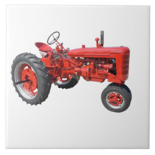 Restored Vintage Tractor Tile