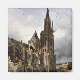 Restoring the Abbey Church of St. Denis in 1833 Magnet