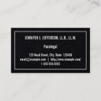 Restrained Paralegal Business Card