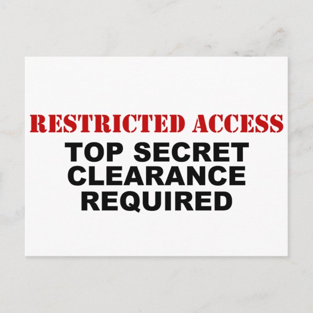 Restricted Access Postcard (Front)