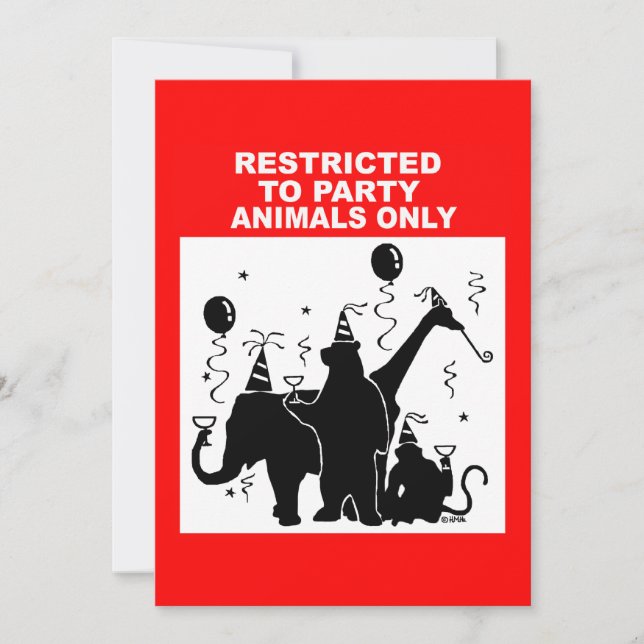 Restricted to party animals only invitation (Front)