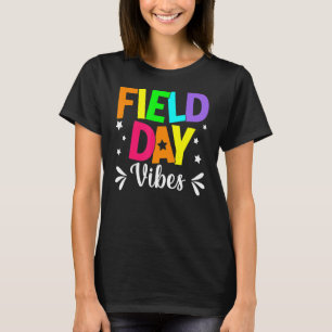 Restro Field Day Vibes   For Teacher Kids Field T-Shirt
