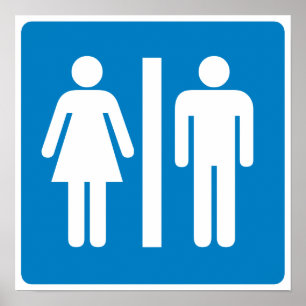 Restroom Facilities Highway Sign