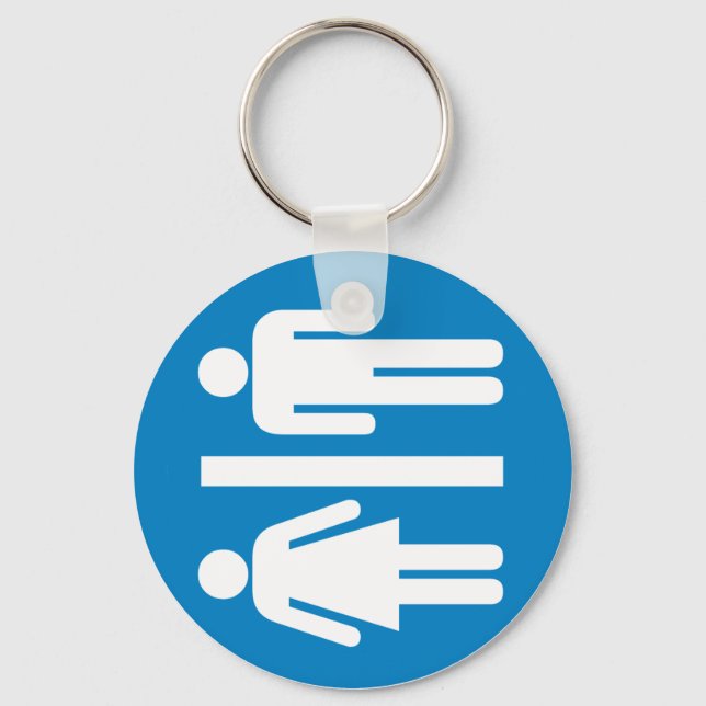 Restroom Facilities Highway Sign Key Ring (Front)