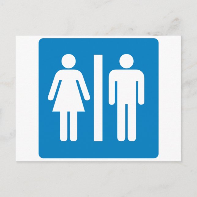 Restroom Facilities Highway Sign Postcard (Front)