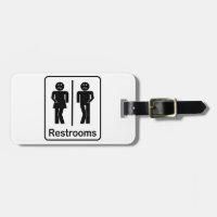 Restrooms Sign Luggage Tags