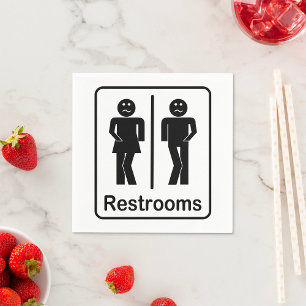 Restrooms Sign Paper Napkins