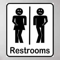 Restrooms Sign Poster