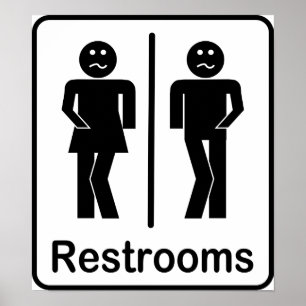 Restrooms Sign Poster