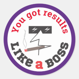 Results like a boss employee recognition stickers