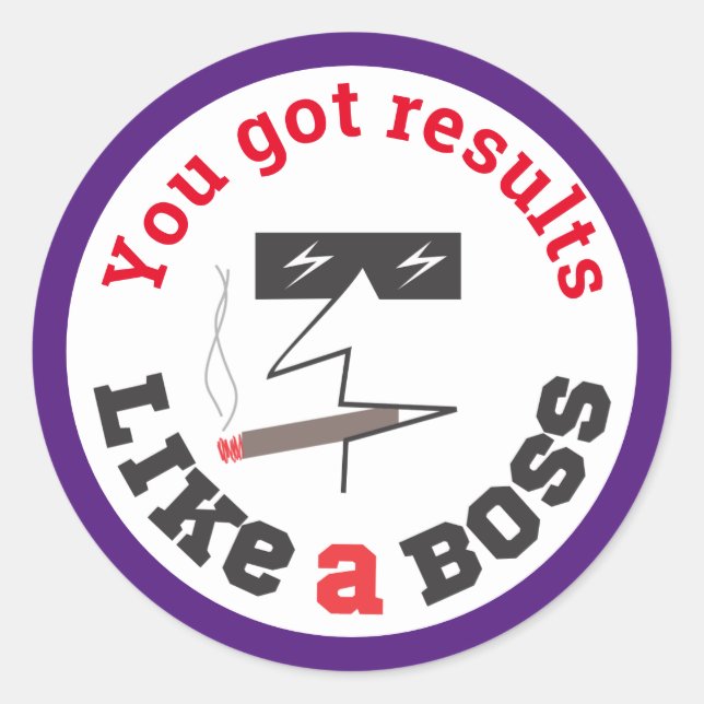 Results like a boss employee recognition stickers (Front)