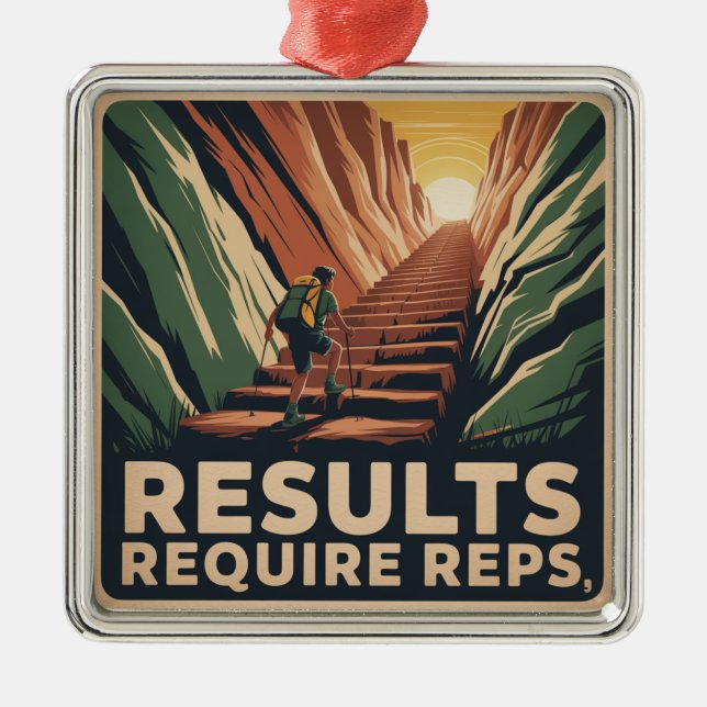 Results Require Reps Metal Tree Decoration (Front)