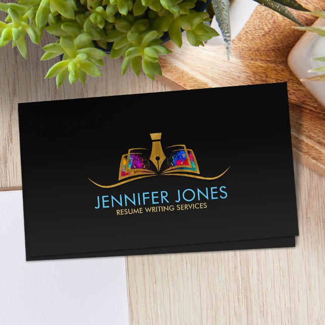 Resume Writing Services Colourful Professional Business Card (Creator Uploaded)