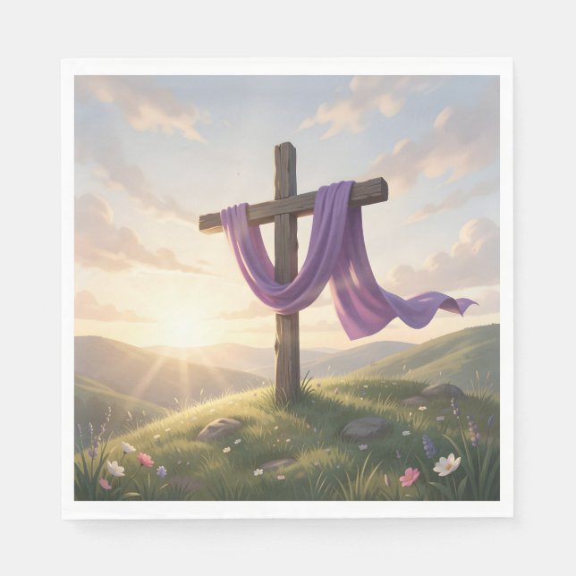 Resurrection Dawn – Christian Easter Art Napkin (Front)