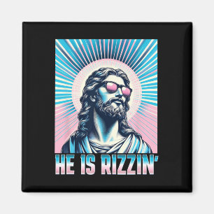 Resurrection Funny Easter Rizz Sungles He Is Rizzi Magnet