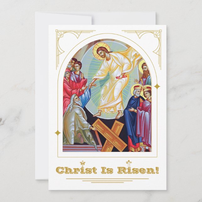 Resurrection of Christ "Anastasis" Orthodox Easter Invitation (Front)
