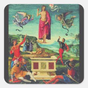 Resurrection of Jesus Christ by Raphael Square Sticker