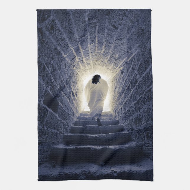 Resurrection of Jesus Christ Tea Towel (Vertical)