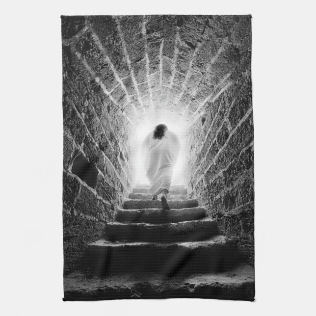 Resurrection of Jesus Christ Tea Towel (Vertical)