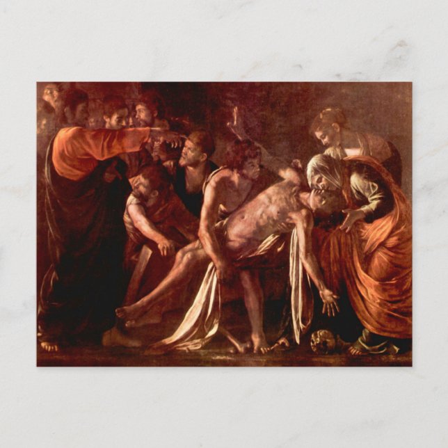Resurrection of Lazarus by Caravaggio Postcard (Front)