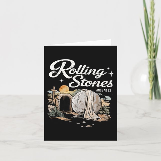 Resurrection Stone Graphic Design With Cross  Card (Front)