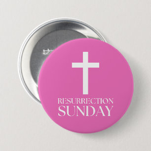 Resurrection Sunday Cross Christian Easter 7.5 Cm Round Badge