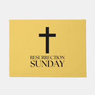Resurrection Sunday Cross Christian Easter Doormat