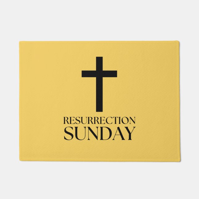 Resurrection Sunday Cross Christian Easter Doormat (Front)