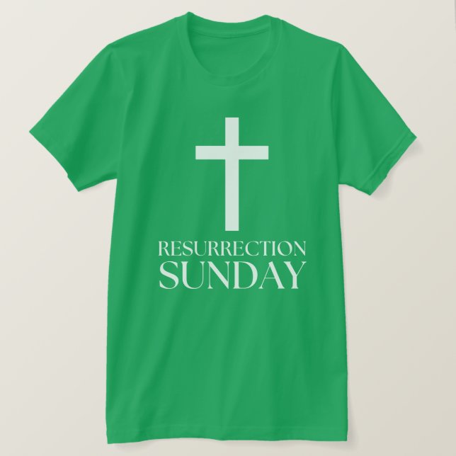 Resurrection Sunday Cross Christian Easter T-Shirt (Design Front)